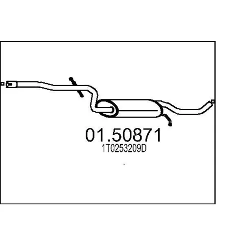 Stredný tlmič výfuku MTS 01.50871