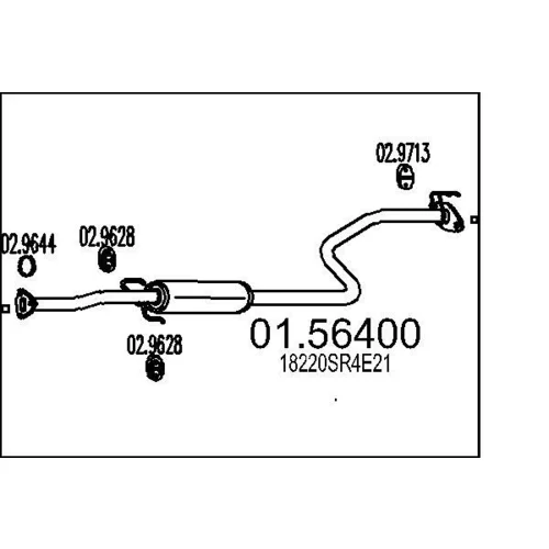 Stredný tlmič výfuku MTS 01.56400