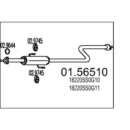Stredný tlmič výfuku MTS 01.56510