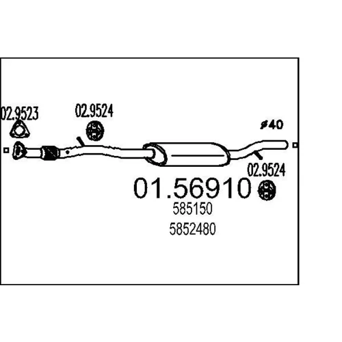 Stredný tlmič výfuku MTS 01.56910