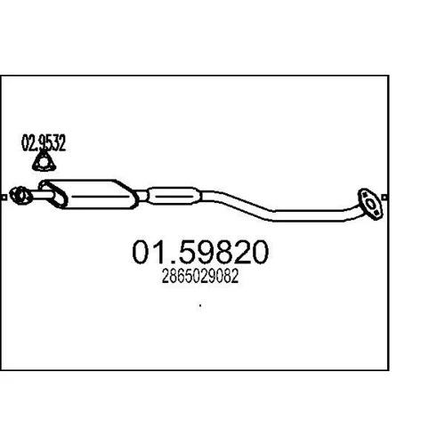 Stredný tlmič výfuku MTS 01.59820