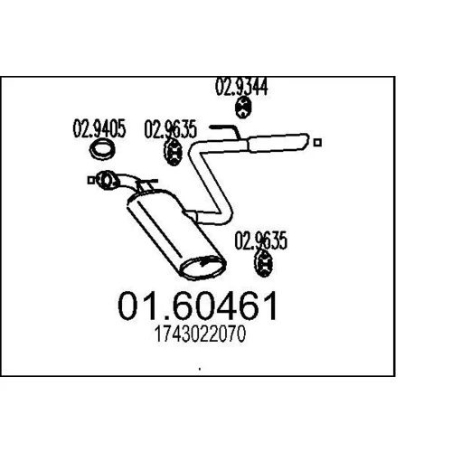 Koncový tlmič výfuku MTS 01.60461