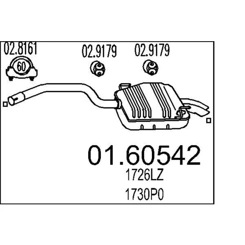 Koncový tlmič výfuku MTS 01.60542