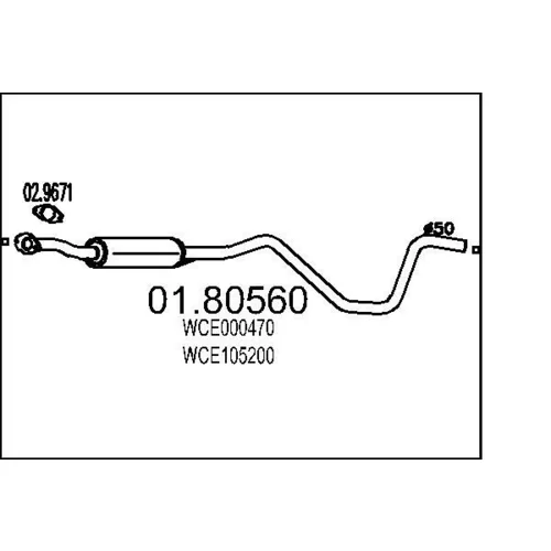 Stredný tlmič výfuku MTS 01.80560