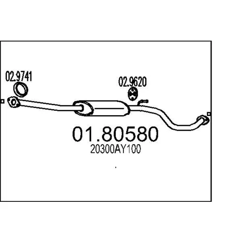 Stredný tlmič výfuku MTS 01.80580