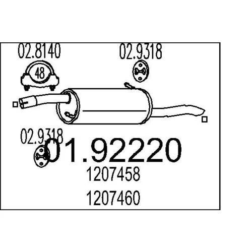 Koncový tlmič výfuku MTS 01.92220