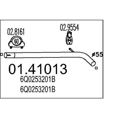 Výfukové potrubie MTS 01.41013