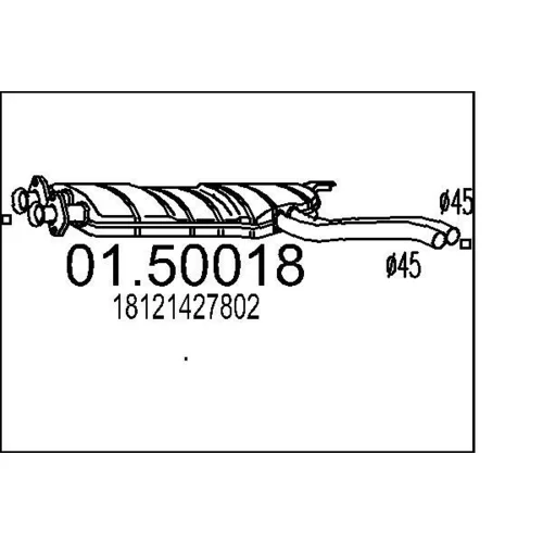 Stredný tlmič výfuku MTS 01.50018