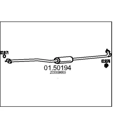 Stredný tlmič výfuku MTS 01.50194