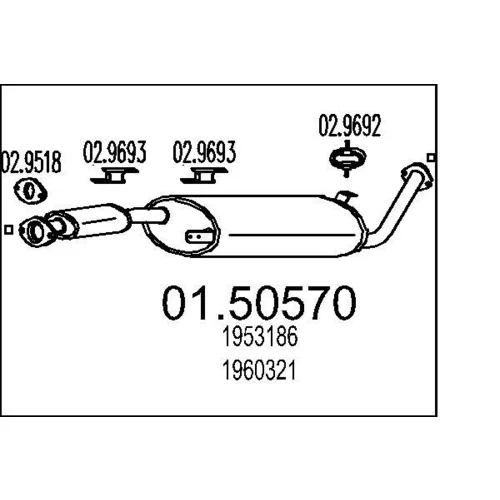 Stredný tlmič výfuku MTS 01.50570