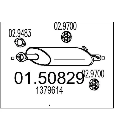 Stredný tlmič výfuku MTS 01.50829