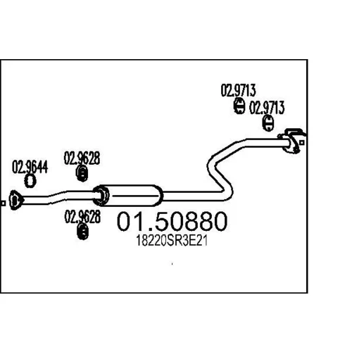 Stredný tlmič výfuku MTS 01.50880