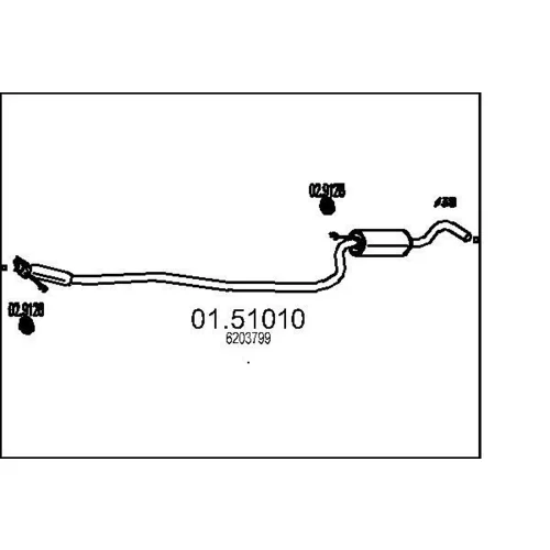 Stredný tlmič výfuku MTS 01.51010