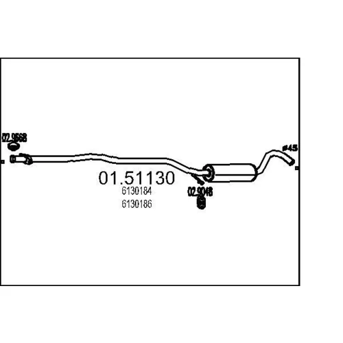 Stredný tlmič výfuku MTS 01.51130