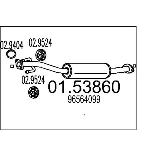Stredný tlmič výfuku MTS 01.53860