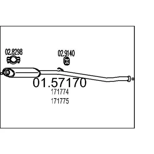 Stredný tlmič výfuku MTS 01.57170