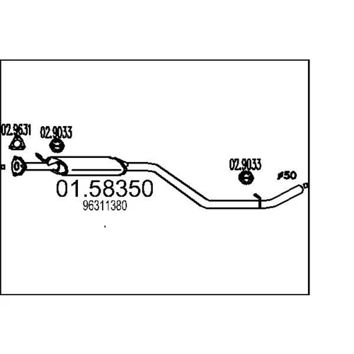 Stredný tlmič výfuku MTS 01.58350