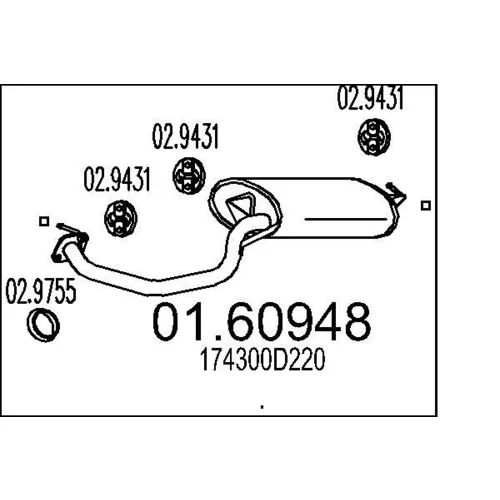 Koncový tlmič výfuku MTS 01.60948