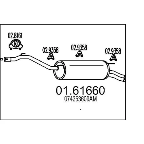 Koncový tlmič výfuku MTS 01.61660