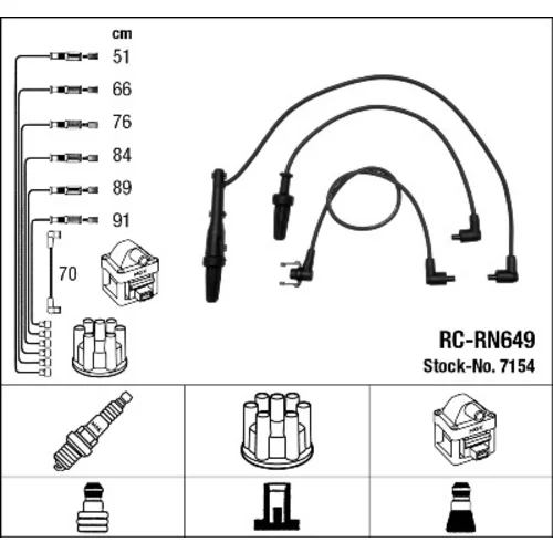 Sada zapaľovacích káblov NGK 7154