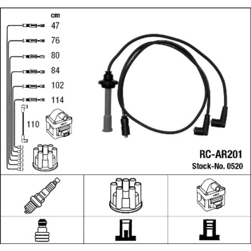 Sada zapaľovacích káblov NGK 0520