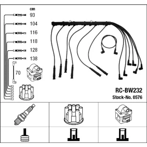Sada zapaľovacích káblov NGK 0576