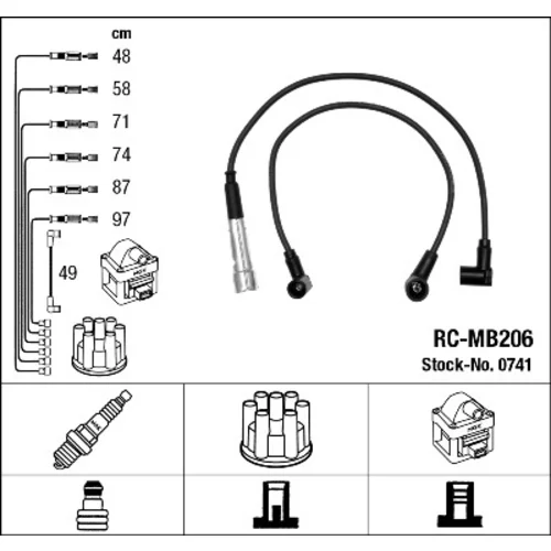Sada zapaľovacích káblov NGK 0741