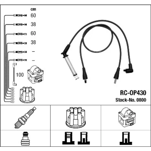 Sada zapaľovacích káblov NGK 0800