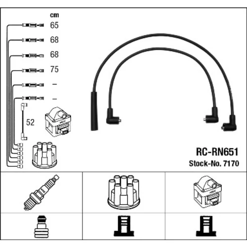 Sada zapaľovacích káblov NGK 7170