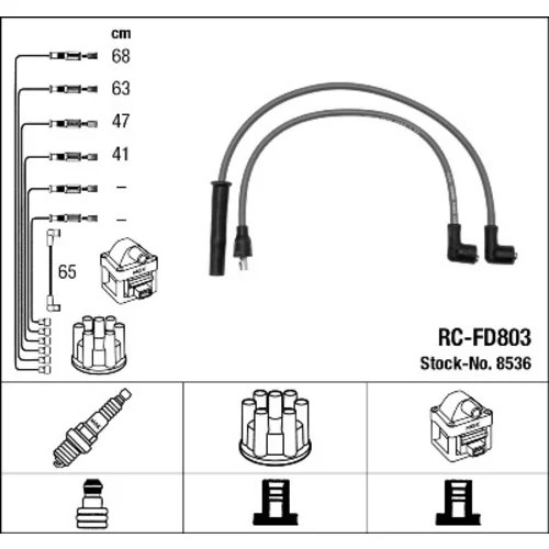 Sada zapaľovacích káblov NGK 8536