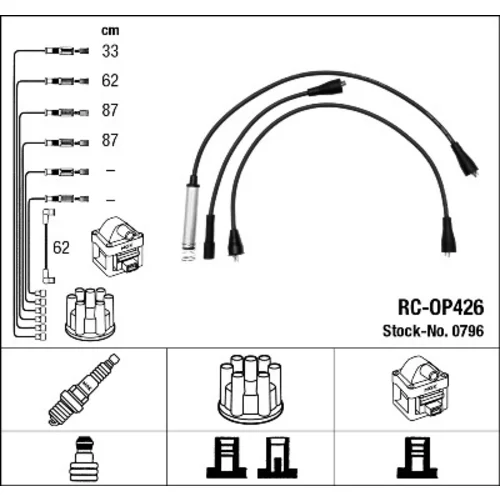 Sada zapaľovacích káblov NGK 0796