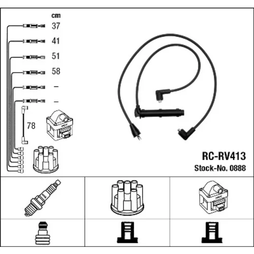 Sada zapaľovacích káblov NGK 0888