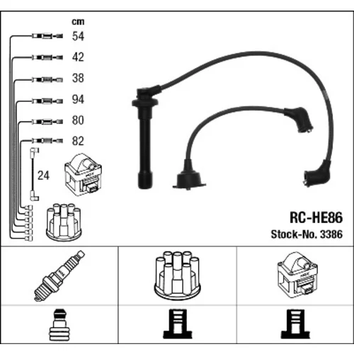 Sada zapaľovacích káblov NGK 3386