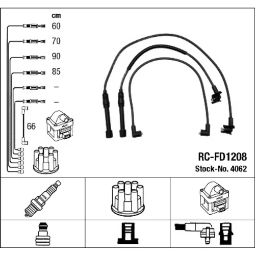 Sada zapaľovacích káblov 4062 /NGK/