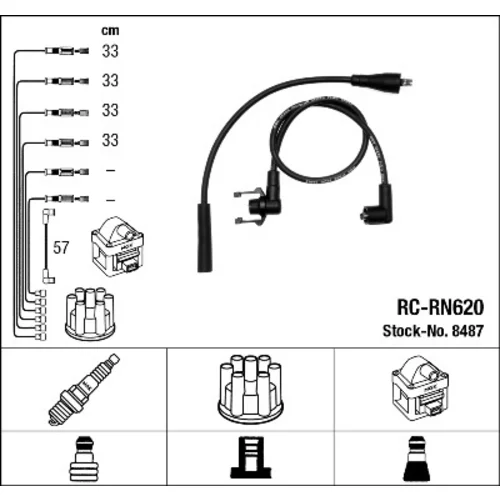 Sada zapaľovacích káblov NGK 8487