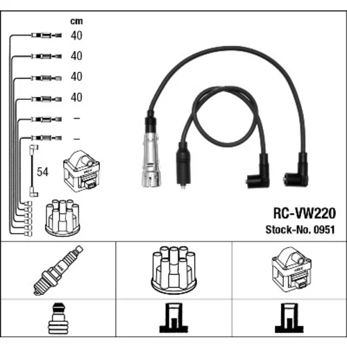 Sada zapaľovacích káblov NGK 0951