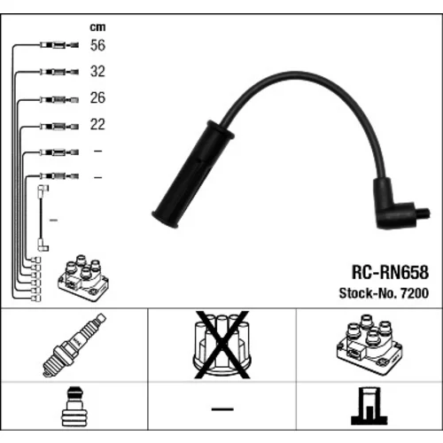 Sada zapaľovacích káblov NGK 7200