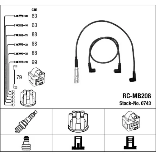 Sada zapaľovacích káblov NGK 0743