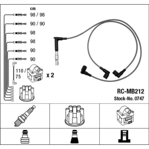 Sada zapaľovacích káblov NGK 0747