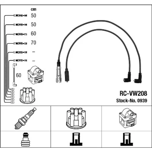 Sada zapaľovacích káblov 0939 /NGK/