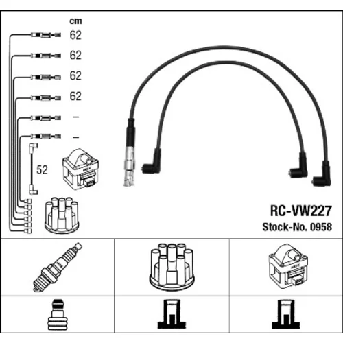 Sada zapaľovacích káblov NGK 0958