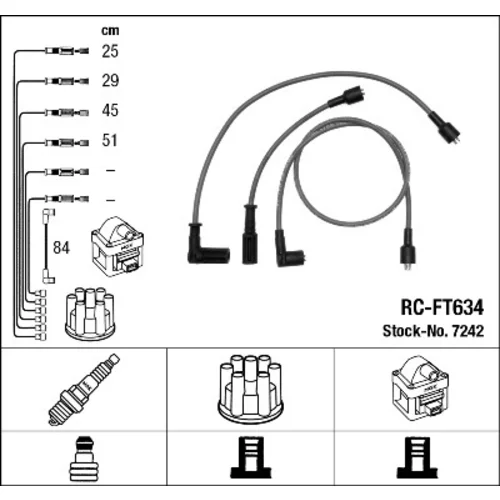 Sada zapaľovacích káblov NGK 7242