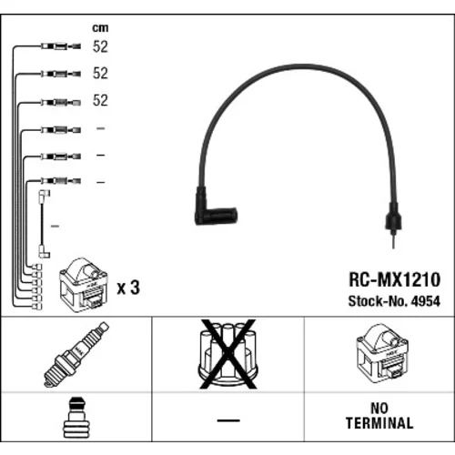 Sada zapaľovacích káblov NGK 4954