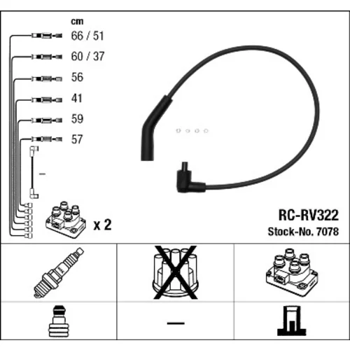 Sada zapaľovacích káblov NGK 7078