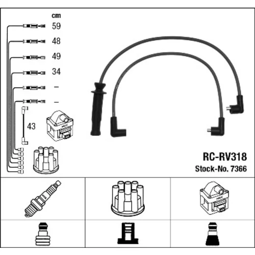 Sada zapaľovacích káblov NGK 7366