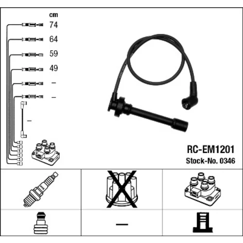 Sada zapaľovacích káblov NGK 0346