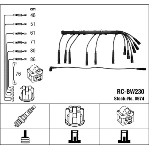 Sada zapaľovacích káblov 0574 /NGK/