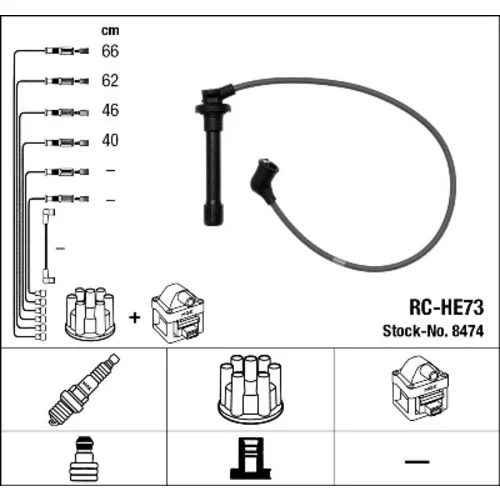 Sada zapaľovacích káblov NGK 8474