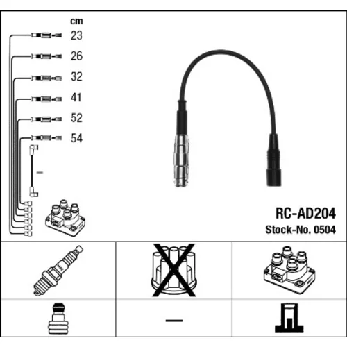 Sada zapaľovacích káblov NGK 0504