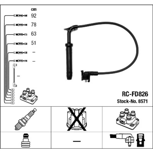 Sada zapaľovacích káblov NGK 8571